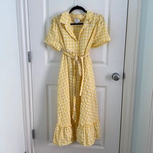Lisa Marie Fernández Gingham Canary Midi Dress